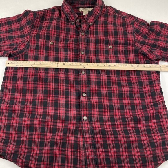 Duluth Trading Co. Flannel Shirt Men’s 2XL Trim Fit Button Up Plaid Red Black - Picture 4 of 10